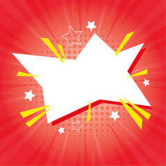 white red star for surprise sale shock promotion price tag design background