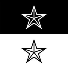 black and white star icon 