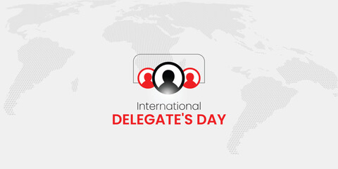 International Delegate's Day poster design. International Delegate's Day design, International Delegate's Day banner, greetings card, social media post design. - obrazy, fototapety, plakaty