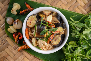 Thai food, Spicy fish soup, food of asian, Spicy snake head fish soup ,Thai hot and sour soup call Tom yum pla