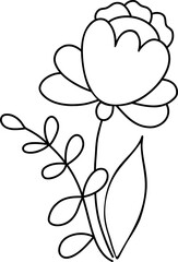 outline flower and branches