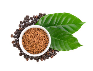 coffee beans and leeaf on transparent png