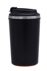 Black colored cup on transparent background (PNG File)