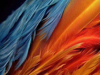 Abstract Close-up of Feather Structure -ai generated