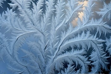 Intricate Frost Patterns on Window -ai generated