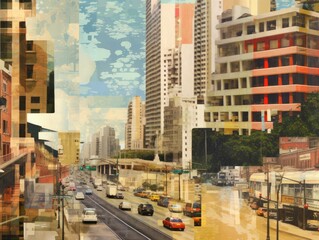 Cityscape Images Collage -ai generated