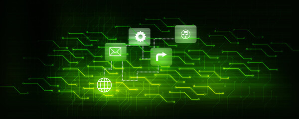 Obraz premium 2d illustration abstract technology background