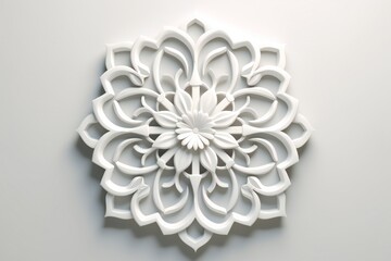 Abstract 3d white islamic pattern Generative AI