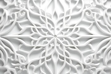 Abstract 3d white islamic pattern Generative AI