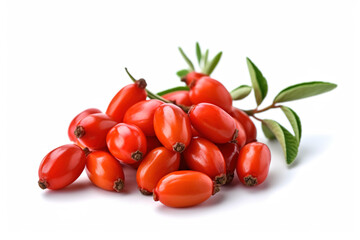 Wolfberries goji berries on a white studio background generative ai