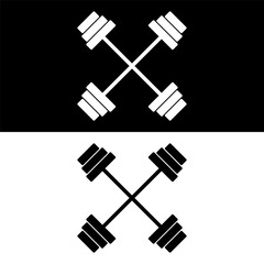 black and white barbell icon