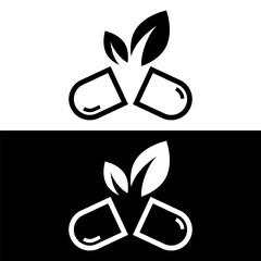 black and white capsule icon