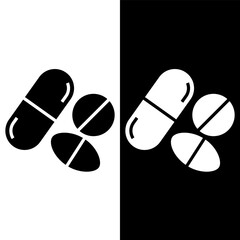 black and white capsule icon