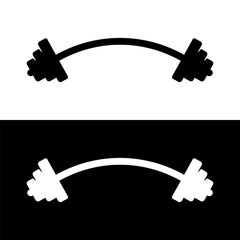 black and white barbell icon