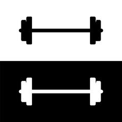 black and white barbell icon