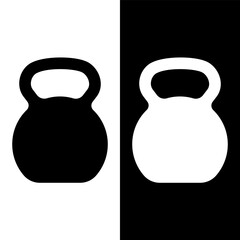 black and white kettlebell icon