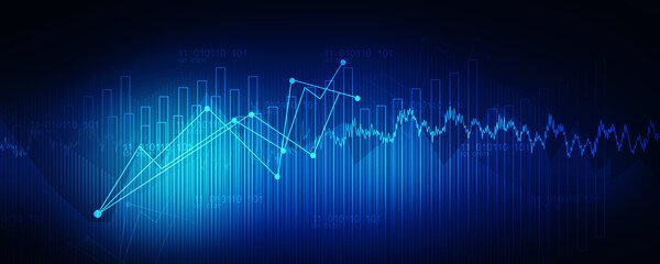 2d rendering Stock market online business concept. business Graph 