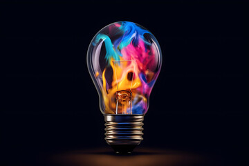 Vibrant Creativity: Colorful light bulbr - Generative AI