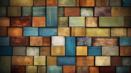 modern wall art design of cubes in shining colors, wallpaper artwork, ai generated image