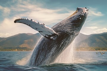 Humpback Whale Breaching Generative AI