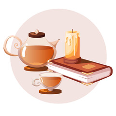 Tea party illustration concept. EPS10 vector illustration.