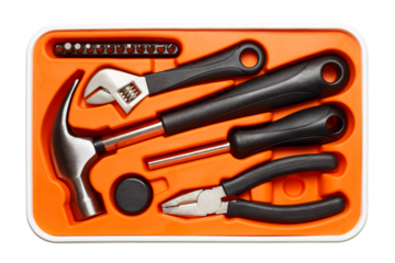 Open toolbox with new tools, cut out