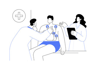 Medical and heart history abstract concept vector illustration.