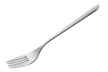 Empty steel or silver fork, cut out