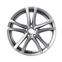 Fototapeta premium Modern shiny car rim isolated on transparent background, created with generative AI