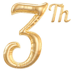 3th anniversary number Gold