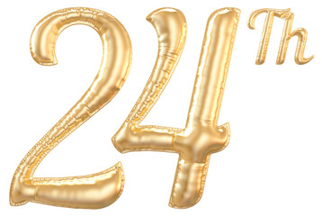 24th anniversary number Gold