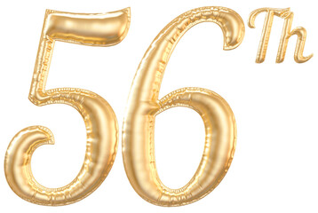 56th anniversary number Gold