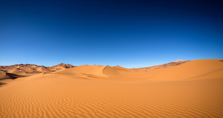 Fototapeta na wymiar Sandy ground Desert and sky. Generative AI illustration
