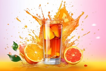 Fototapeta na wymiar Orange juice splash