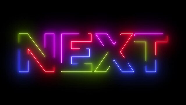 Next colored text. Laser vintage effect. Infinite loopable