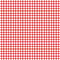 Red vichy check, or gingham, print background. Seamless, or repeat, pattern. Fabric texture visible.

