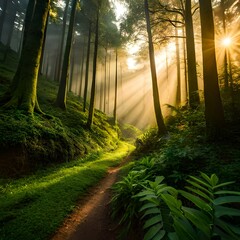 sunrise in the forest | Generate AI
