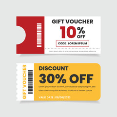 Gift voucher and discount coupon template - obrazy, fototapety, plakaty