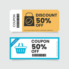 Set of discount coupon template for online shopping