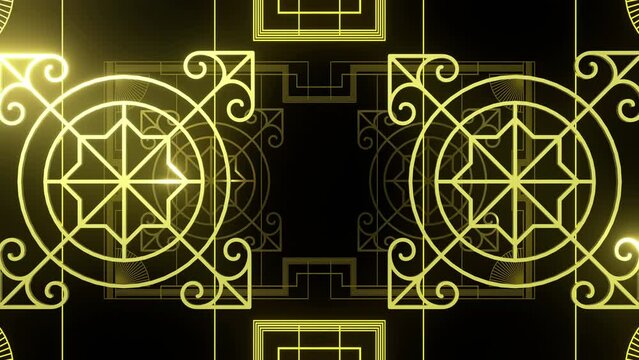 Lines Art Deco Background Loop