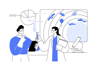 Modeling of the atmosphere abstract concept vector illustration.