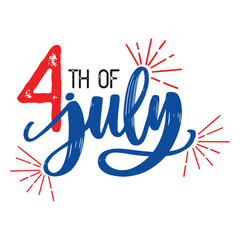 4th of july independence day lettering
