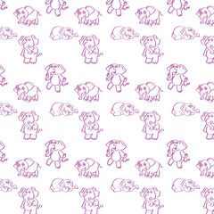 Background with elephants for design.