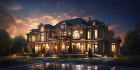 Obraz premium Luxury villa mansion, architecture inspiration