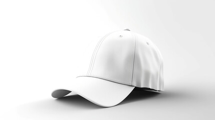 White hat on white background. Mockup