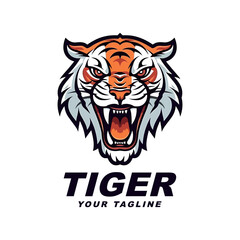Modern professional angry tiger head logo