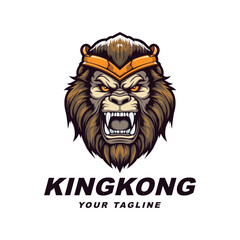 Modern professional angry gorilla head logo