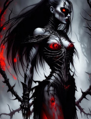 girl with hair in the dark