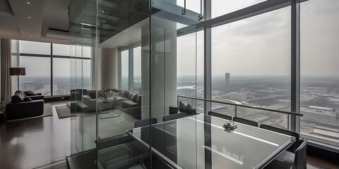 Fototapeta premium Luxury modern home, living room, architecture and real estate inspiration concept