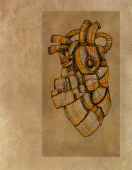 mechanical heart - sketch - digital painting